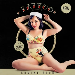 HOT CHOCOLATE DESIGN TATTOO 2-PIECE BIKINI -Shoes Sales CUADRADO Tattoo 800x
