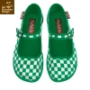 HOT CHOCOLATE DESIGN CHECKERS GREEN 1 HOT CHOCOLATE DESIGN CHECKERS GREEN -Shoes Sales Chocolaticas CHECKERS womens Mary Jane Flat Front 800x