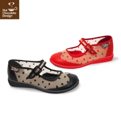 HOT CHOCOLATE DESIGN CLASSIC BROGUE HEARTS -Shoes Sales Chocolaticas Havana Heart womens Mary Jane Flat Side 800x