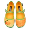 HOT CHOCOLATE DESIGN ORANGE 1 HOT CHOCOLATE DESIGN ORANGE -Shoes Sales Chocolaticas Orange womens Mary Jane Flat Front 800x