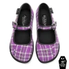 HOT CHOCOLATE DESIGN PURPLE TARTAN -Shoes Sales Chocolaticas Purple Tartan womens Mary Jane Flat Front 800x