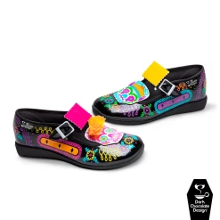 HOT CHOCOLATE DESIGN SUGAR SKULL 16 HOT CHOCOLATE DESIGN SUGAR SKULL -Shoes Sales Chocolaticas Sugar Skull womens Mary Jane Flat Side 800x