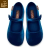 HOT CHOCOLATE DESIGN CURACOA BLUE 2 HOT CHOCOLATE DESIGN CURACOA BLUE -Shoes Sales Chocolaticas Velvet Blue womens Mary Jane Flat Front 800x