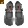 HOT CHOCOLATE DESIGN VELVET GIN (SILVER GREY) 2 HOT CHOCOLATE DESIGN VELVET GIN (SILVER GREY) -Shoes Sales Chocolaticas Velvet Gray womens Mary Jane Flat Front 800x