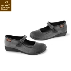 Shoes Sales -Shoes Sales Chocolaticas Velvet Gray womens Mary Jane Flat Side 800x