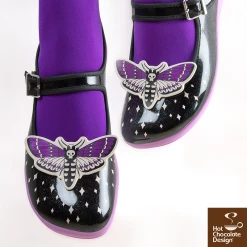 HOT CHOCOLATE DESIGN DEATH MOTH -Shoes Sales Death Moth womens Mary Jane Flat Legs1 800x