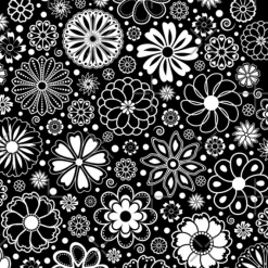 Miss Goody 2 Shoes FLOWERS BLACK AND WHITE A-LINE DRESS -Shoes Sales FlowersBlackandWhiteMaterial 800x