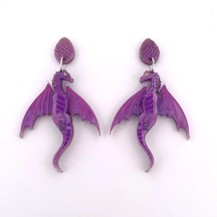 WINTERSHEART PURPLE DRAGON EARRINGS 3 WINTERSHEART PURPLE DRAGON EARRINGS