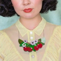 ERSTWILDER BLOSSOMING CHERRIES STATEMENT NECKLACE -Shoes Sales blosomingcherrieslady 800x